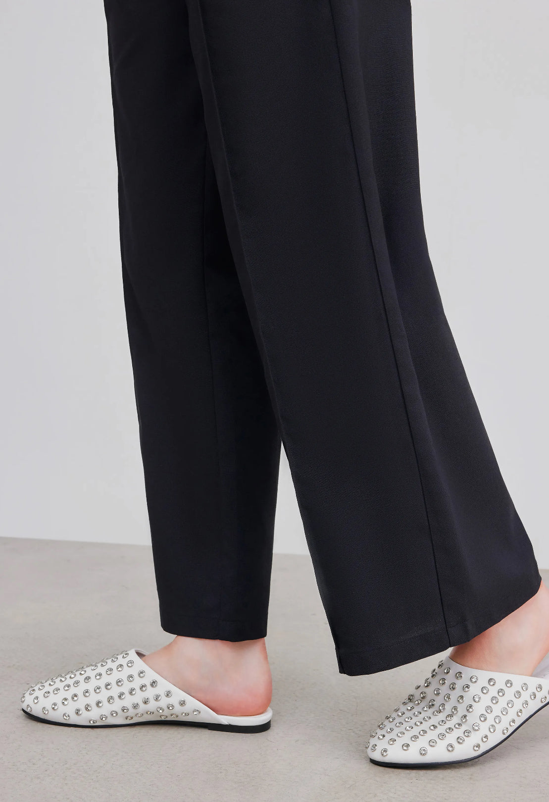 Crystal-embellished leather mules