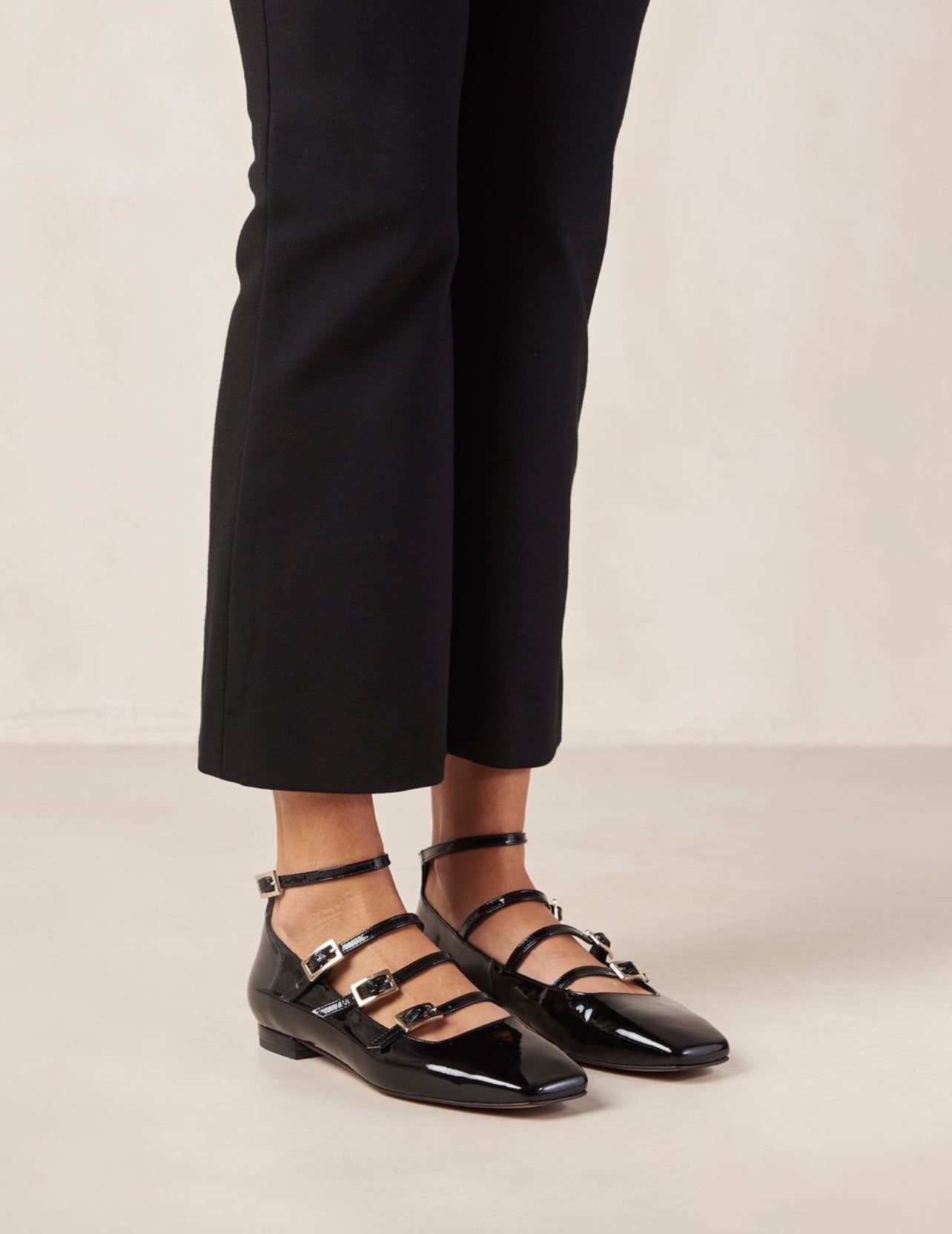 Patent Leather multi straps Flats