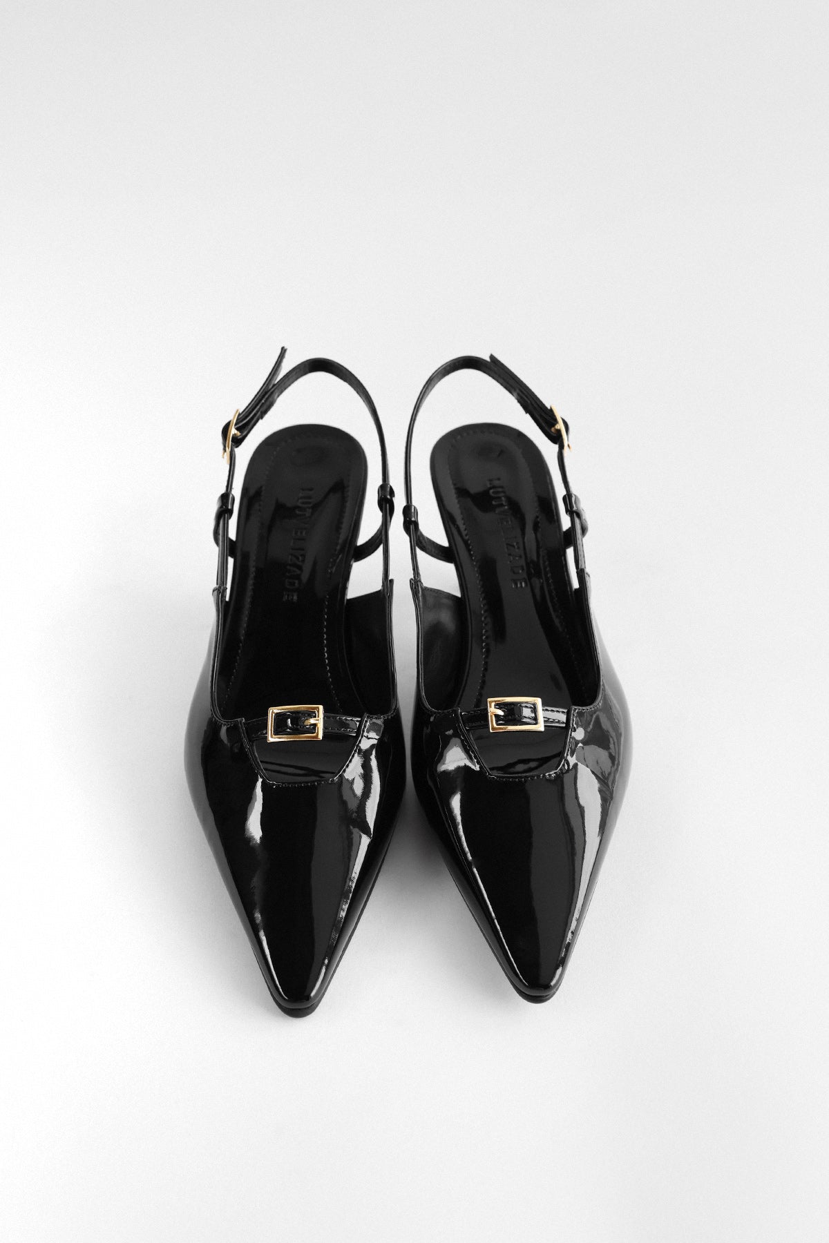 POINTED TOE SINGLE BAND BURGUNDY PATENT LEATHER WOMEN'S HEELS