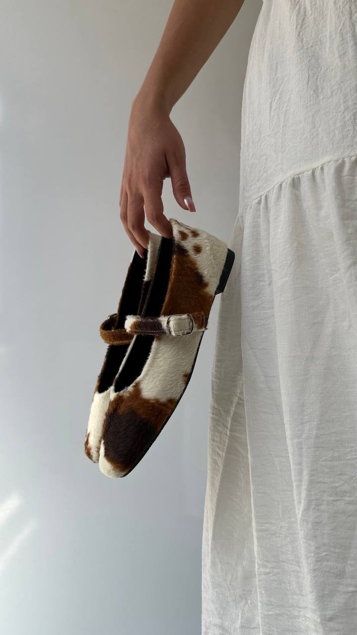 Cow Animal Print Ballet Flats