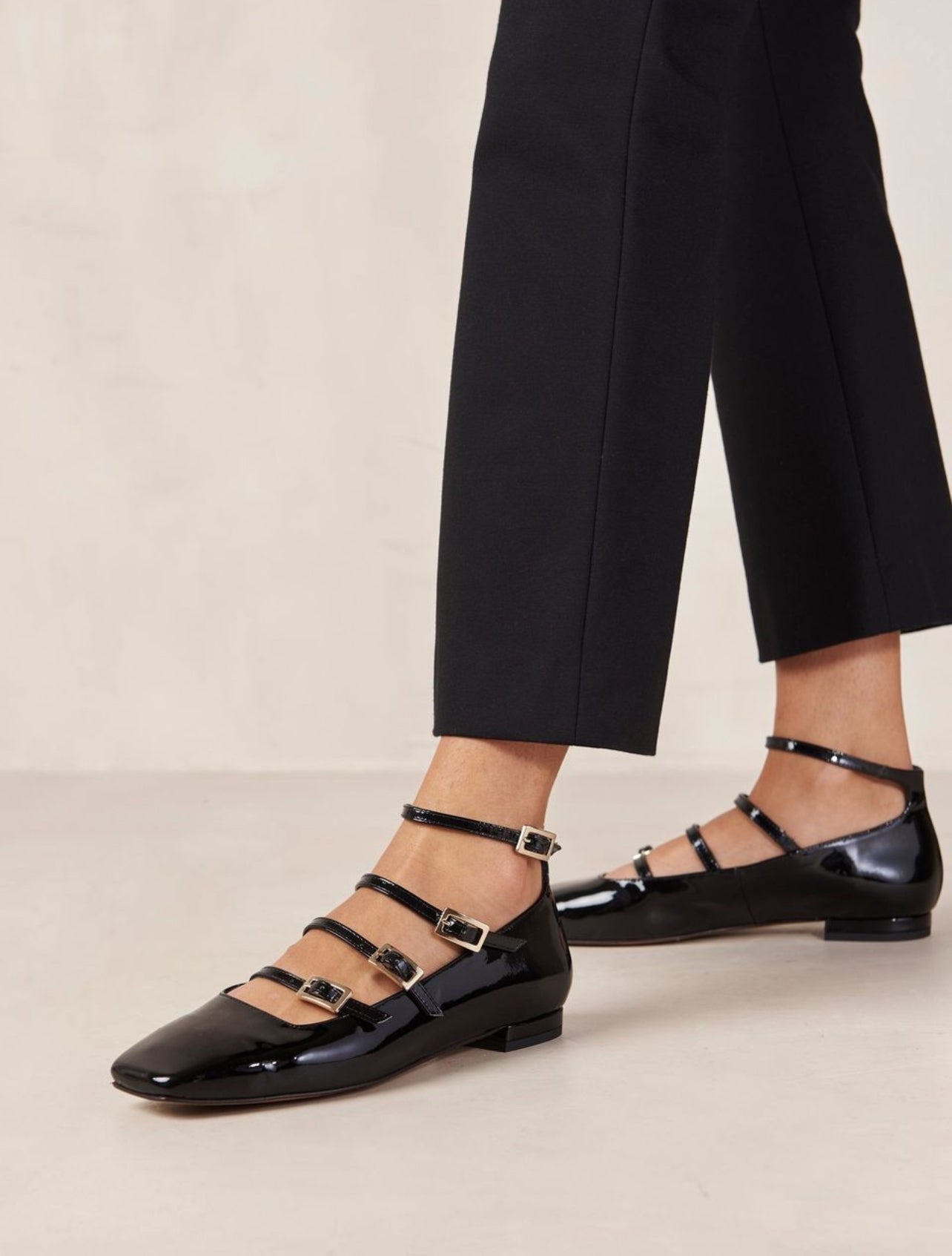 Patent Leather multi straps Flats
