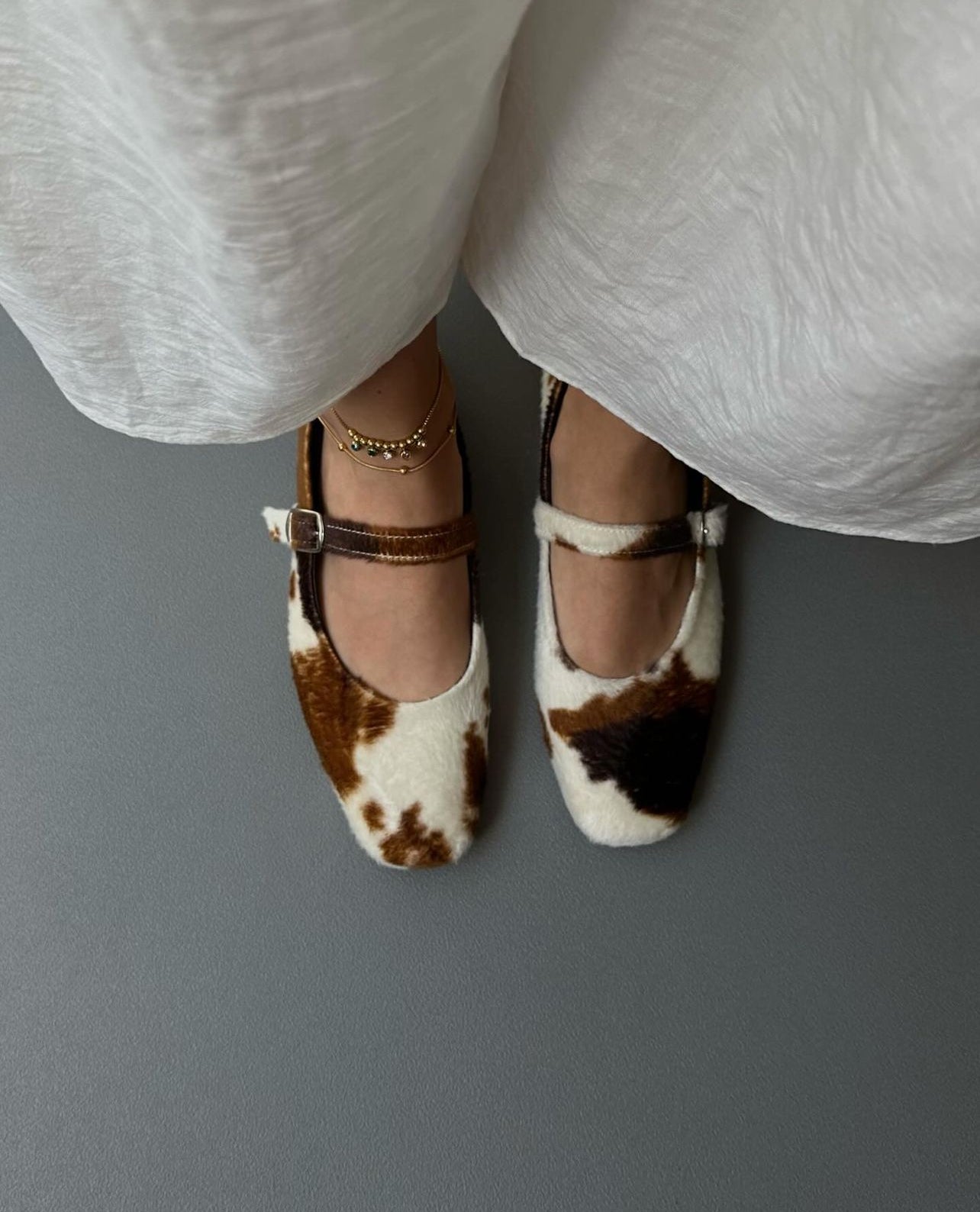 Cow Animal Print Ballet Flats
