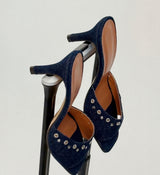 Midnight Stud Denim Heels