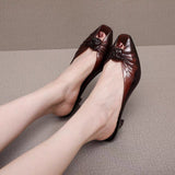 Crystal Knot Jelly Mule Heels