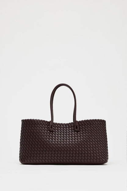 Artisan Woven suede Tote - Chocolate Brown