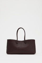 Artisan Woven suede Tote - Chocolate Brown