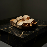 3/4 Angle Beige Sandal