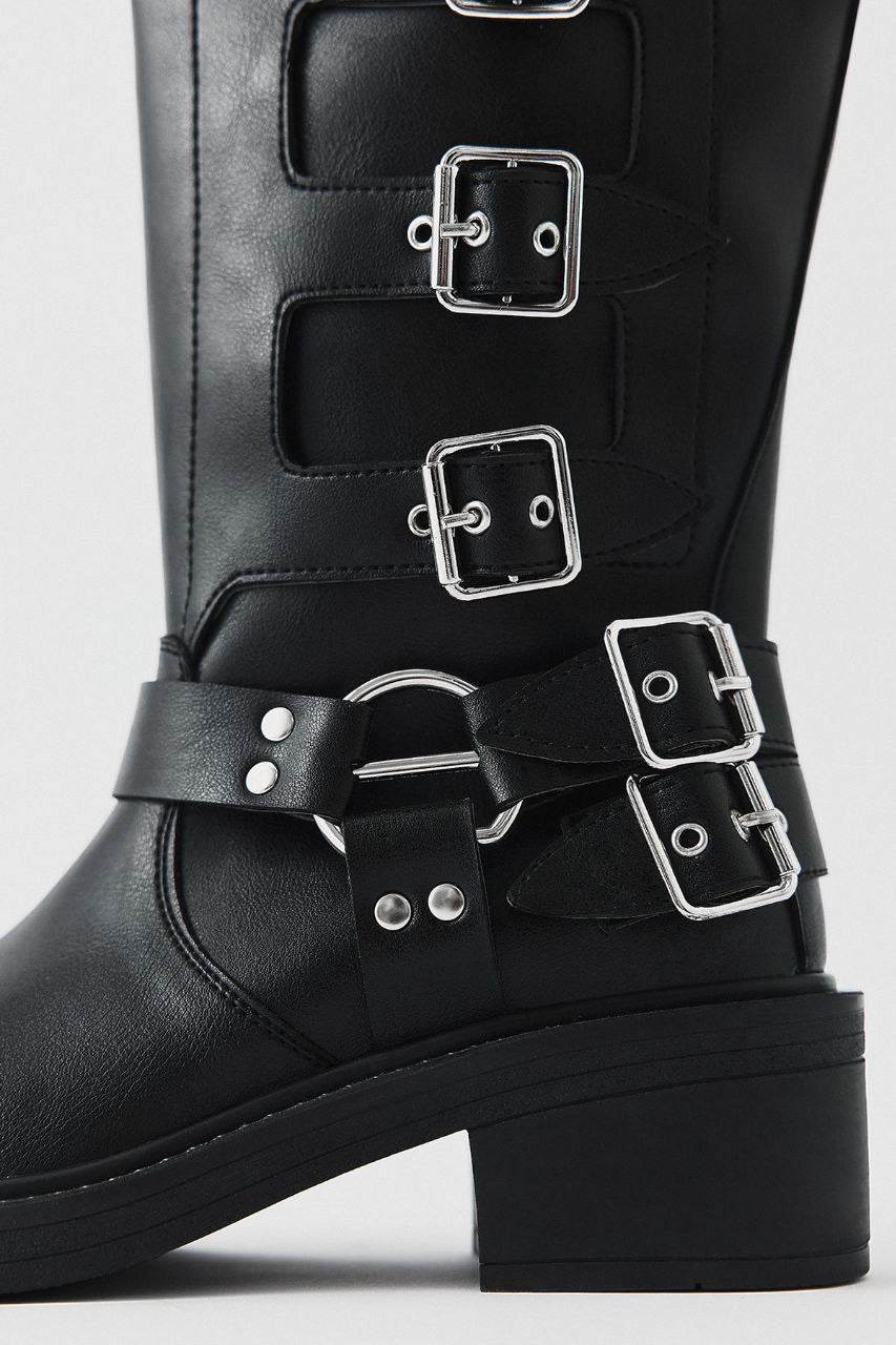 Black Leather biker boots