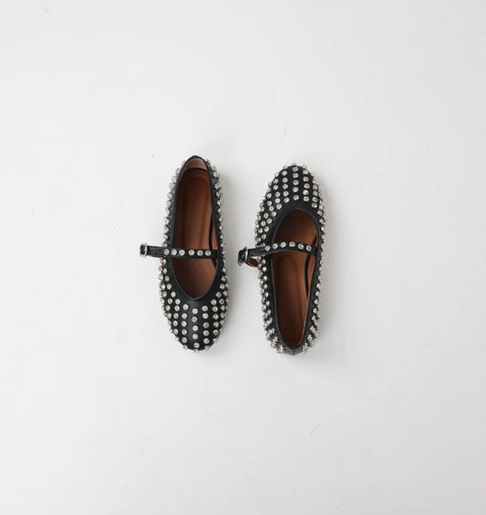 Studded BALLERINA STRAP FLAT