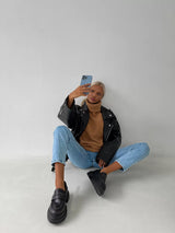 Studded  chunky loafers in black