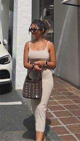 Shoulder Purse with Polka Dot Design