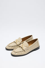 Spiral Buckle Detail Black Women's Loafer