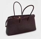 Artisan Woven suede Tote - Chocolate Brown