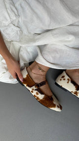 Cow Animal Print Ballet Flats