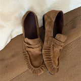 Rouja Suede Buckle Loafers – Mocha
