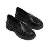 Studded  chunky loafers in black