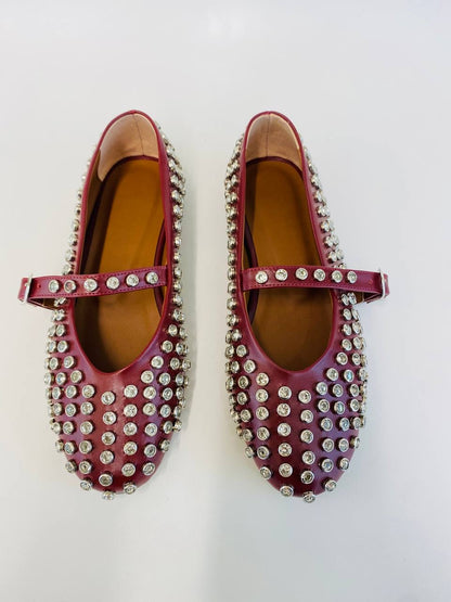 Studded BALLERINA STRAP FLAT