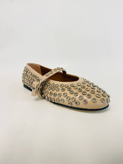 Studded BALLERINA STRAP FLAT