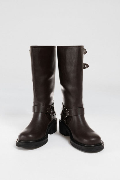 Black Leather biker boots