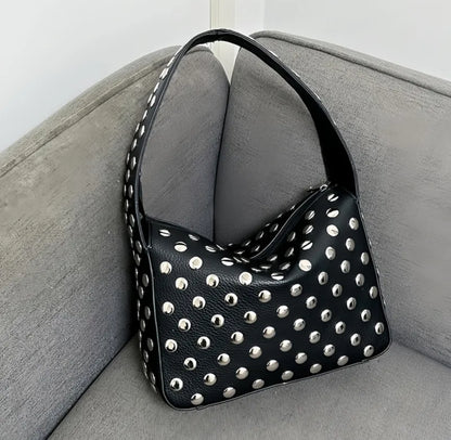 Studded Leather Shoulder Bag