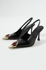 Gemstone Slingback Heels