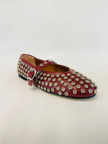 Studded BALLERINA STRAP FLAT