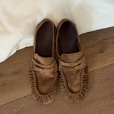 Rouja Suede Buckle Loafers – Mocha
