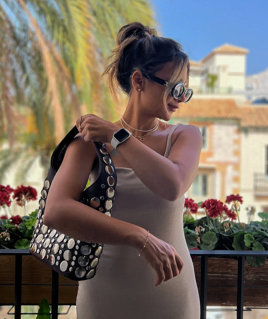 Shoulder Purse with Polka Dot Design