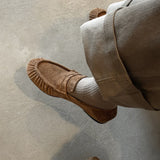 Rouja Suede Buckle Loafers – Mocha