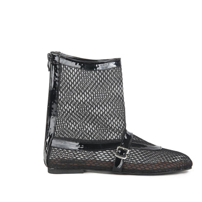 Sophia Mesh Boots - Black