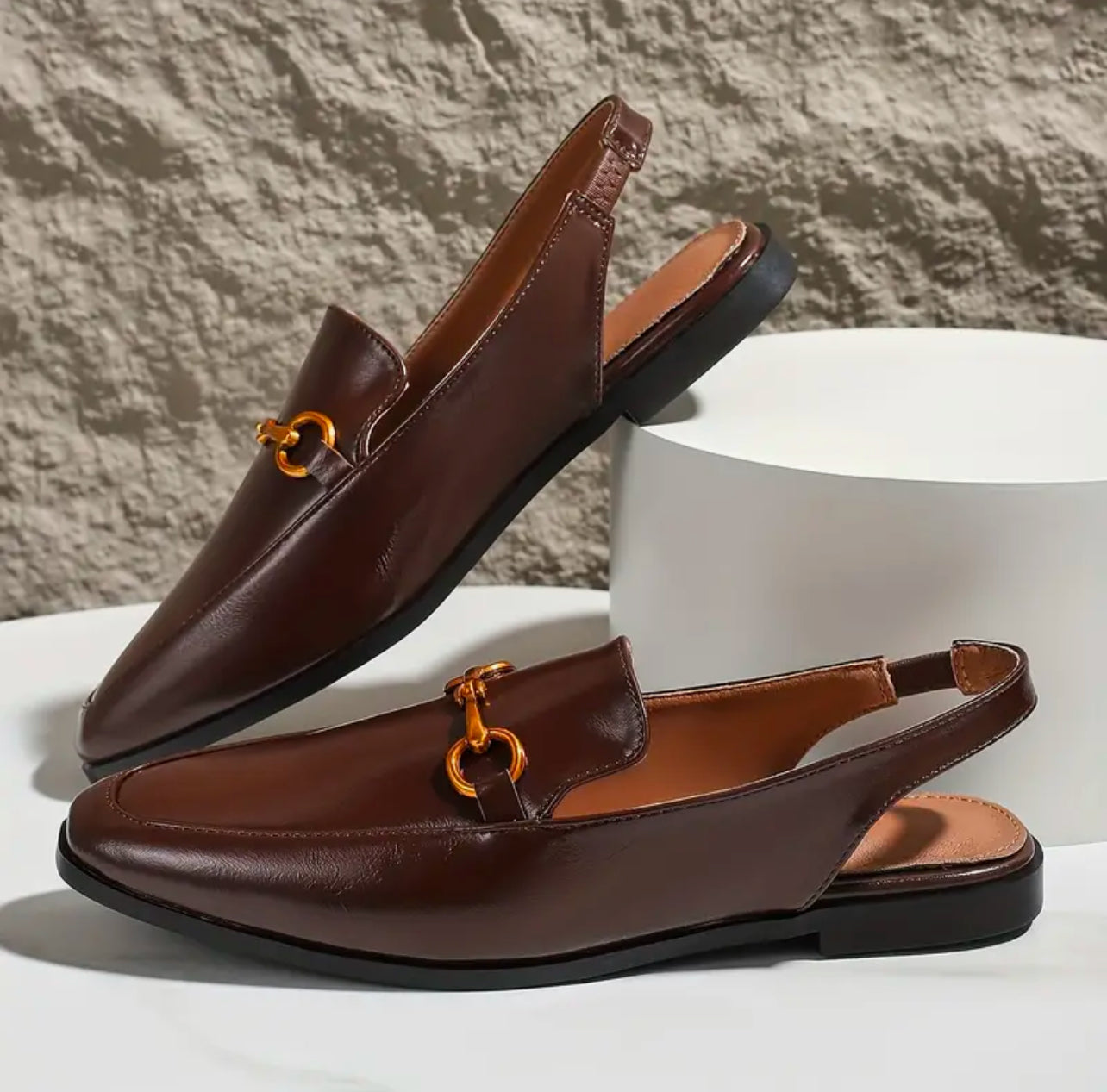 mocha flat  Slingback Aitana