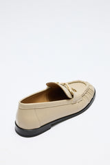 Spiral Buckle Detail Black Women's Loafer