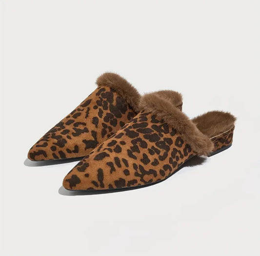 ANIMAL PRINT Leopard Print Slip-On Mules for Women