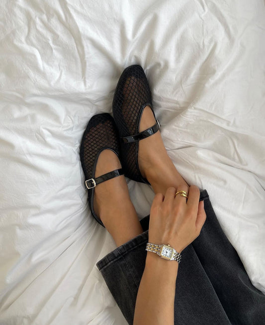 Mia Mesh Patent Flats