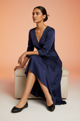 Black ballet flats with model