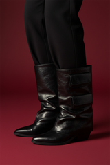 Black pocket boots - close-up detail