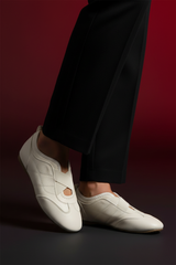 Cream ballet flats - close-up detail