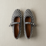 Crystal Studded Flats Grey - Flat Lay