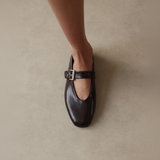 Dark Brown Mary Jane – On Foot Top View