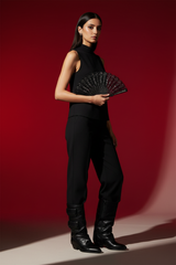 Egyptian model with black boots - full length