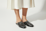 Studded Leather Mules - Black