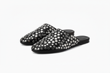 Studded Leather Mules - Black