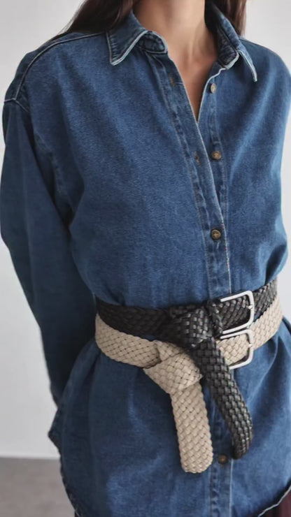 BRAIDED LEATHER BELT