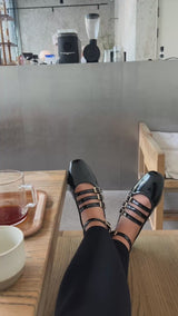 Patent Leather multi straps  Flats
