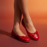 Red ballet flats - close-up
