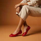 Red Ballet Flats - Model Sitting