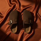 Suede Buckle Mule